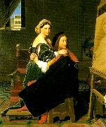 Jean Auguste Dominique Ingres raphael and the fornarina oil painting
